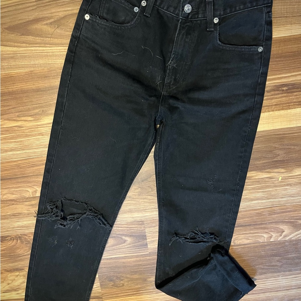 Agolde Women’s Black Distressed Skinny Jeans